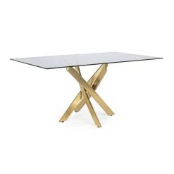 Tavolo Salotto George Trasparente Con Base Oro -Negozio Di Mobili andrea bizzotto tavolo george trasparente con base oro 2