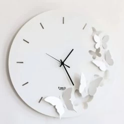 Orologio Da Parete Butterfly Spring Bianco