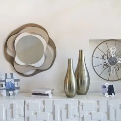 Specchio Isotta Bianco/beige/nocciola