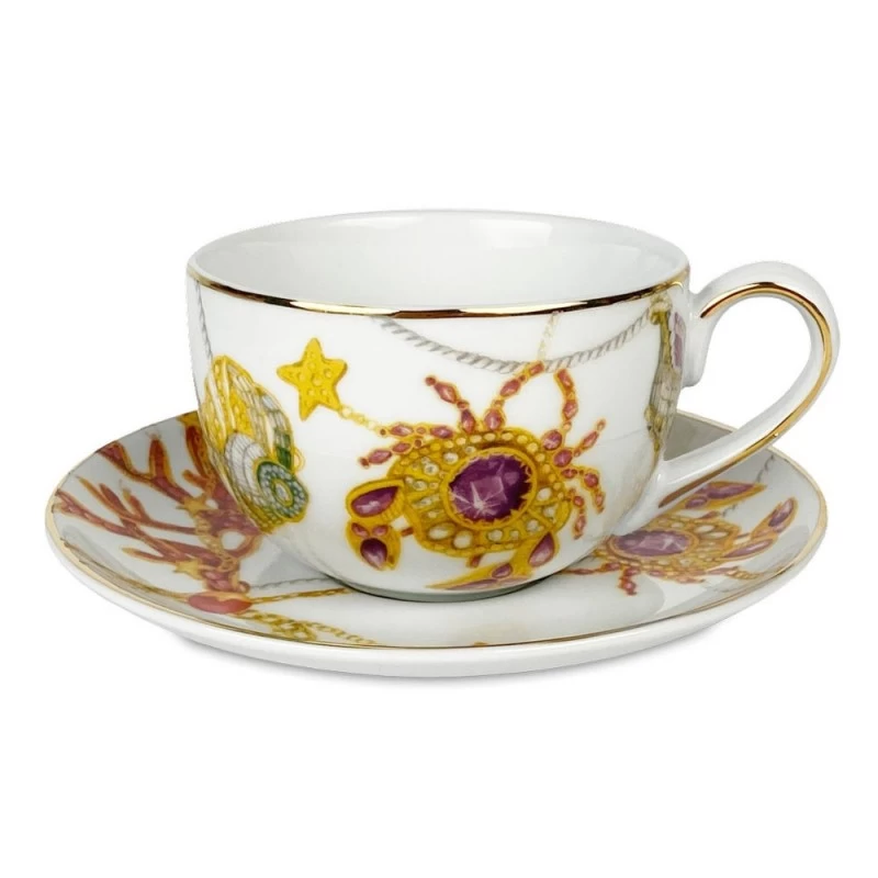 Tazza Colazione Portofino Con Piattino 3 Tazza Colazione Portofino Con Piattino