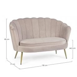 Divano A Conchiglia 2 Posti Giliola Grigio Chiaro -Negozio Di Mobili bizzotto divano a conchiglia 2 posti giliola grigio chiaro 4