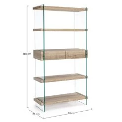 Libreria Kenya 4 Ripiani E 2 Cassetti H180cm -Negozio Di Mobili bizzotto libreria kenya 4 ripiani e 2 cassetti h180cm 6