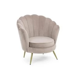 Poltrona A Conchiglia Giliola Grigio Chiaro