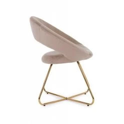 Poltrona Vanity In Velluto Tortora E Oro -Negozio Di Mobili bizzotto poltrona vanity in velluto tortora e oro 4