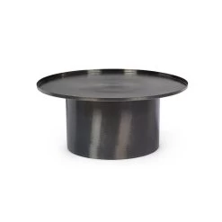 Tavolino Tondo Kalpita Black Nichel Ø80x35cm -Negozio Di Mobili bizzotto tavolino tondo kalpita black nichel o80x35cm 1