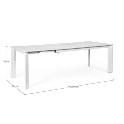Tavolo Allungabile Briva Bianco E Grigio Chiaro 160-220x90cm