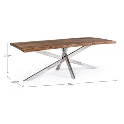 Tavolo Arkansas Con Base Argento 220x100cm -Negozio Di Mobili bizzotto tavolo arkansas con base argento 220x100cm 2