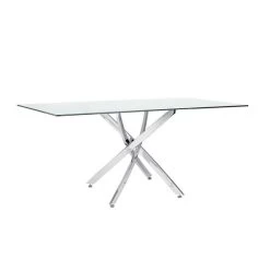 Tavolo George Trasparente Con Base Cromo 160X90
