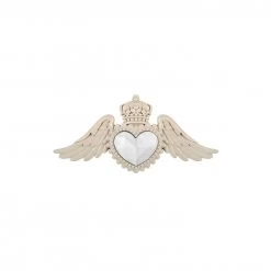 Cuore Ex Voto Con Ali Nocciola 20x10cm