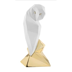 Gufo Bianco/oro Modern Animal H16cm