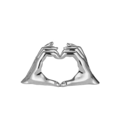 Mani Cuore Argento 16x9 Cm Senza Base