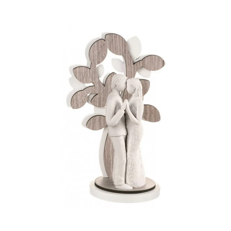 Scultura Sogno Coppia Promessa Con Albero H17cm 3 Scultura Sogno Coppia Promessa Con Albero H17cm