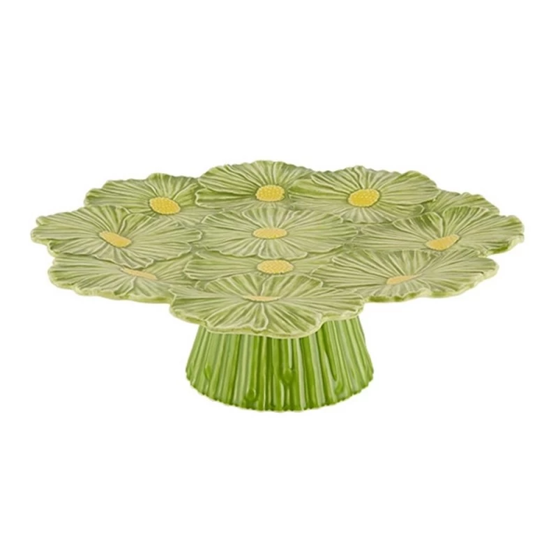 Bordallo Pinheiro Alzata Torta Maria Flor Grande Verde 37cm 5 Bordallo Pinheiro Alzata Torta Maria Flor Grande Verde 37cm - immagine 3