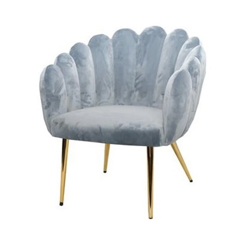 Poltrona Conchiglia Avio In Velluto E Piedi Oro 3 Poltrona Conchiglia Avio In Velluto E Piedi Oro