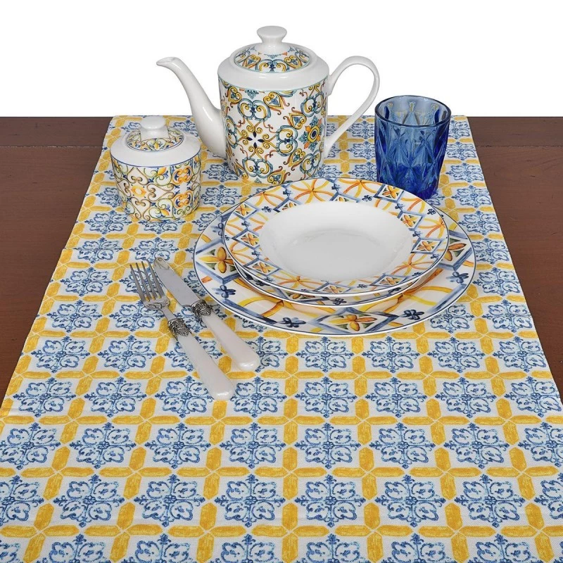 Runner Medicea A Punta Con Nappina 45x140cm 6 Runner Medicea A Punta Con Nappina 45x140cm - immagine 4