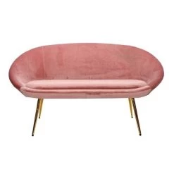 Sofa Cipria In Velluto Con Zampe Oro