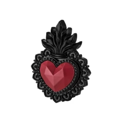 Cuore Ex Voto Nero E Rosso 9x12 Cm