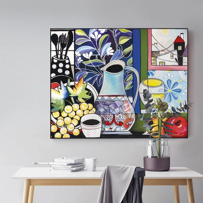 Quadro Su Tela Sopra Al Tavolo 100x80cm 4 Quadro Su Tela Sopra Al Tavolo 100x80cm - immagine 2