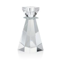 Candeliere Base Ottagonale In Cristallo Ghiaccio Medio