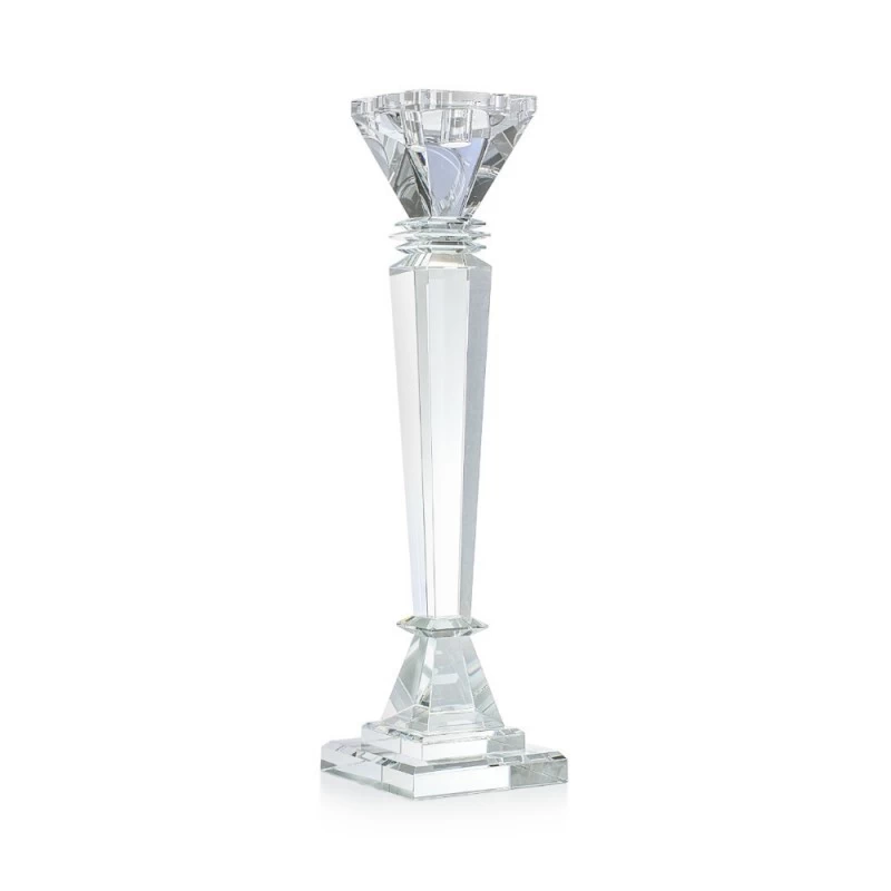 Candeliere In Cristallo Ghiaccio Grande 12,5x55,5cm 3 Candeliere In Cristallo Ghiaccio Grande 12,5x55,5cm