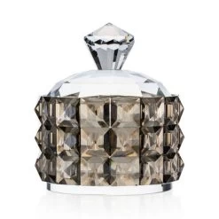 Scatola In Cristallo Fumè 11,5cm X 11,5cm X 13,5cm