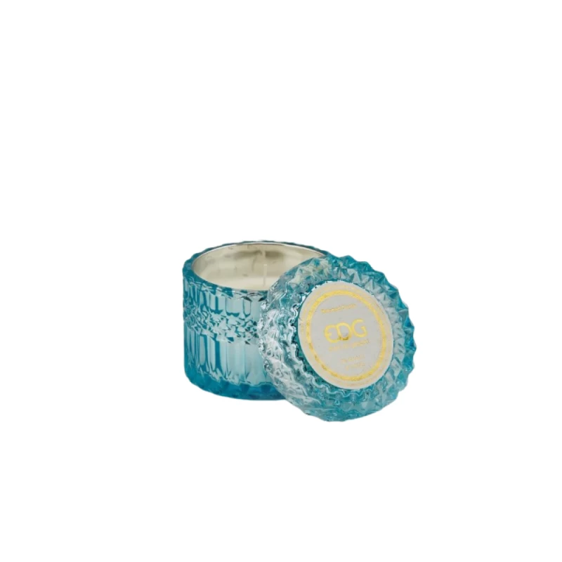 Enzo De Gasperi Candela Profumata Crystal Azzurra Sale Marino E Salvia Salata H8,5cm 3 Enzo De Gasperi Candela Profumata Crystal Azzurra Sale Marino E Salvia Salata H8,5cm