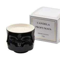 Enzo De Gasperi Candela Profumata Facce Black - Fresh Cotton