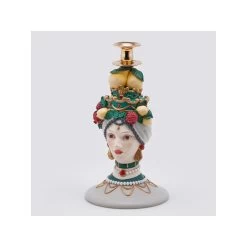 Enzo De Gasperi Portacandela Sicily Poly Verde H31cm