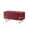 Enzo De Gasperi Pouf Contenitore In Velluto Burgundy 90x45cm