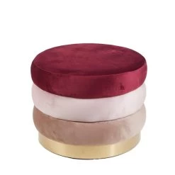 Enzo De Gasperi Pouf Tre Strati Rosa E Oro