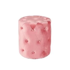 Enzo De Gasperi Pouf Velluto Rosa H 45