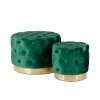 Enzo De Gasperi Pouf Velluto Verde Grande H 45 Cm