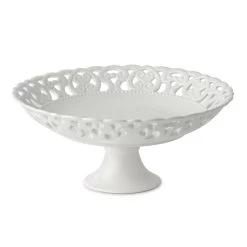 Alzata In Porcellana Traforata 30x14cm