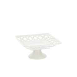 Alzata Quadrata In Porcellana Traforata 20X9CM