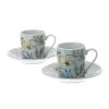 Box 2 Tazzine Caffè Floreali Bianco E Azzurro 9x5cm -Negozio Di Mobili hervit box 2 tazzine caffe floreali 9x5cm