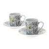 Box 2 Tazzine Caffè Floreali Bianco 9x5cm -Negozio Di Mobili hervit box 2 tazzine caffe floreali bianco 9x5cm