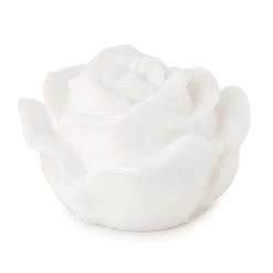 Candela Rosa Bianca Laccata Ø12x8cm