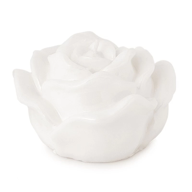 Candela Rosa Bianca Laccata Ø12x8cm 3 Candela Rosa Bianca Laccata Ø12x8cm