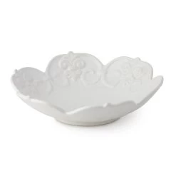Ciotola Fiore In Porcellana Bianca 24x6cm