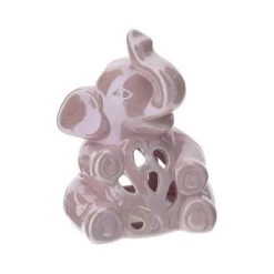 Elefante Porta Tealight Rosa H14cm