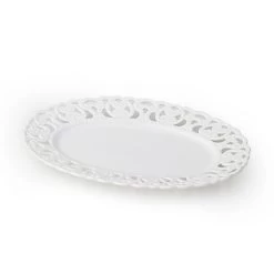 Piatto Ovale Porcellana Traforata 30x21cm