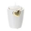 Portacandela Gres Bianco Cuore Oro 8 Cm -Negozio Di Mobili hervit portacandela gres bianco cuore oro 8 cm