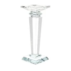 Portacandela Obelisco In Cristallo H.24,5 Cm