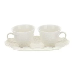 Tete A Tete Caffè In Porcellana Bianca 19x9cm