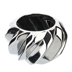 Vaso Tecno Ceramica Argento Diametro 18x11 Cm