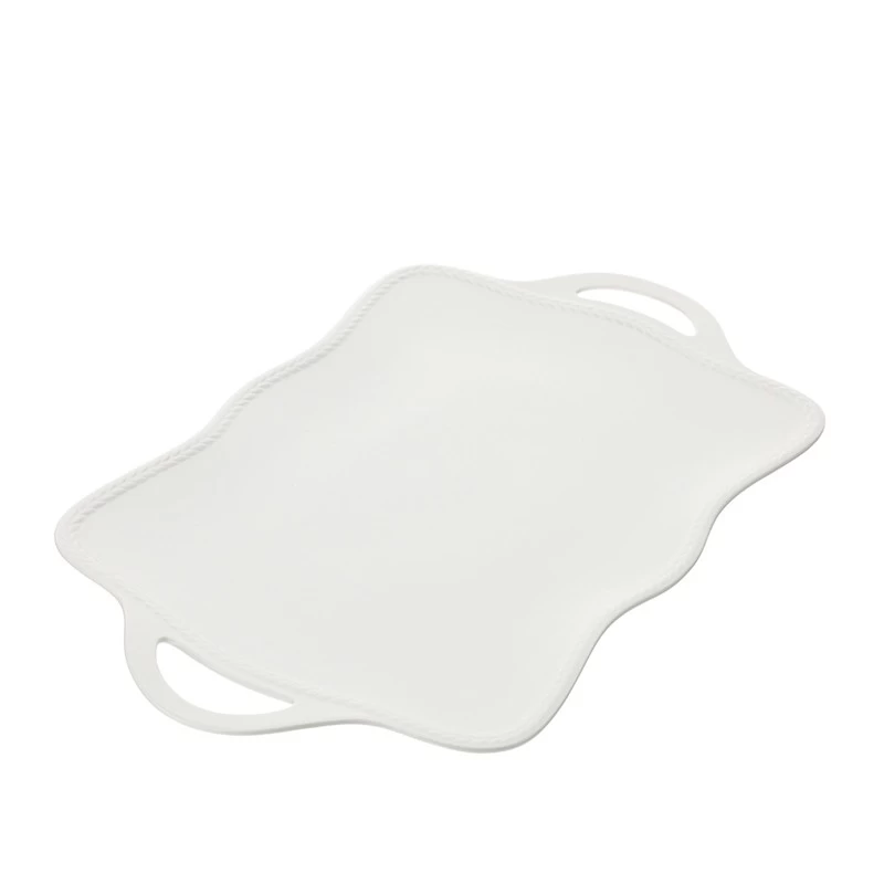 Vassoio Alloro In Porcellana 48x30cm 3 Vassoio Alloro In Porcellana 48x30cm