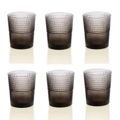 IVV Set 6 Bicchieri Acqua Speedy Grigio Bronzo