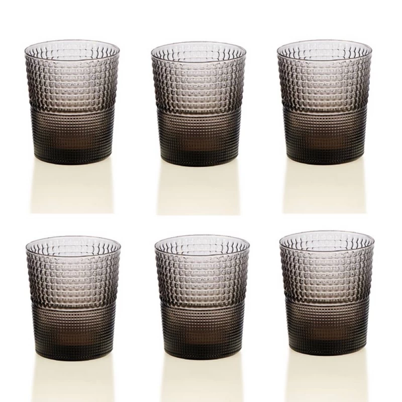 IVV Set 6 Bicchieri Acqua Speedy Grigio Bronzo 3 IVV Set 6 Bicchieri Acqua Speedy Grigio Bronzo