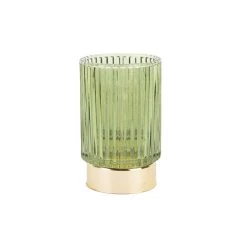 Karlsson Lampada Votiva A Led Ribbed Verde Ø8,5xH13cm