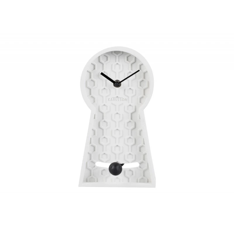Karlsson Orologio Da Tavola Honeycomb Pendulum Bianco H25cm 4 Karlsson Orologio Da Tavola Honeycomb Pendulum Bianco H25cm - immagine 2
